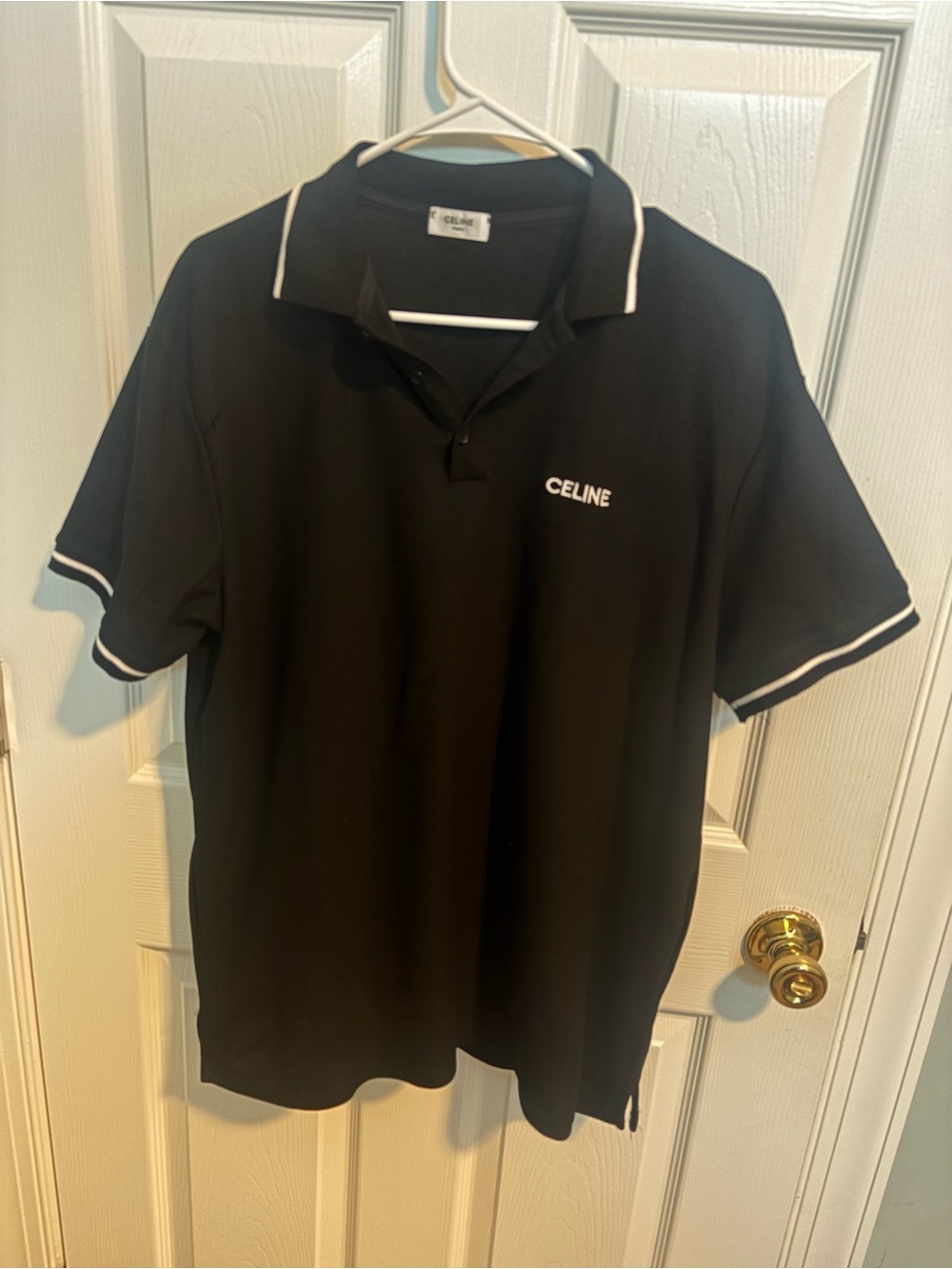 Celine Black Polo with White Trim